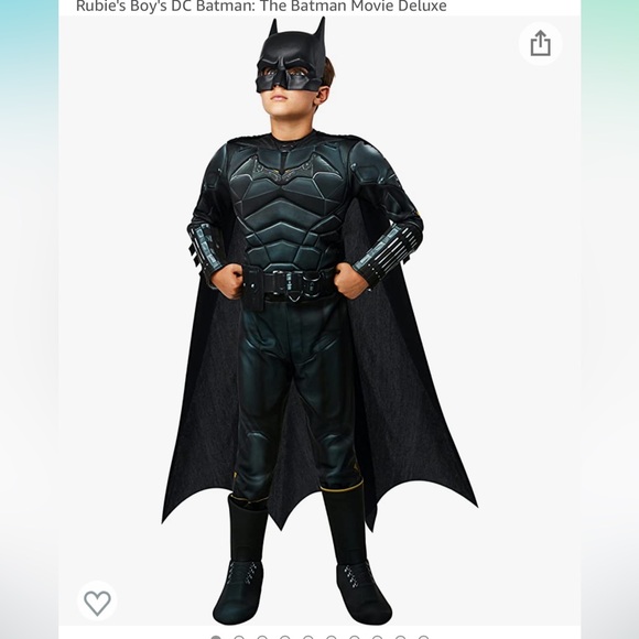 Batman Boys Large Deluxe Costume Rubies Halloween NEW - Picture 7 of 7